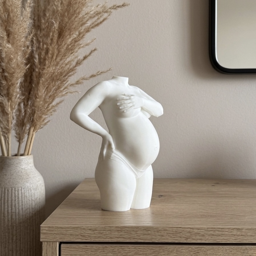 Exclusief houten zwangerschapsbeeldje 3D geprint in Limburg